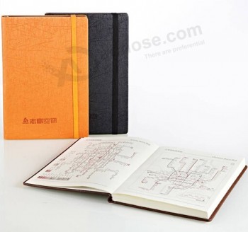 Graining Leather Agendas with Elastic Band for custom with your logo