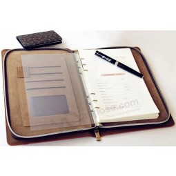 Affaires en cuir porte-documents avec fermeture à glissière pour personnalisé avec votre logo