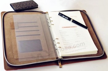 Affaires en cuir porte-documents avec fermeture à glissière pour personnalisé avec votre logo