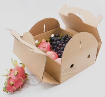 最便宜的牛皮纸凹槽纸水果储物盒与您的标志