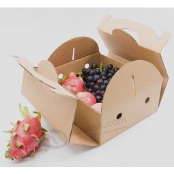 Cheapest Kraft Fluted Paper Fruits Storage Box for with your logo