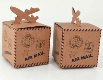 棕色牛皮纸印刷航空邮件礼品盒与您的标志