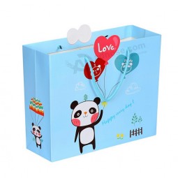 Wholesale custom high quality Cute Cartoon Printing Gift Bag with Hangtag