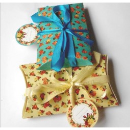 Small Colorful Pillow Shape Christmas Gift Box with Bowknot for with your logo