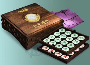 高-结束木制中国象棋存储礼品盒与您的徽标