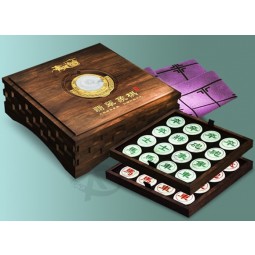 High-End Wooden Chinese Chess Storage Gift Box for with your logo