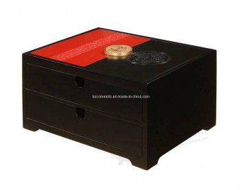 绘画卧室木抽屉储物盒 (OB-012) 用于您的徽标