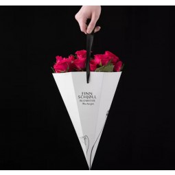 Cone-Shape Printing Flowers Packaging Bag for custom with your logo