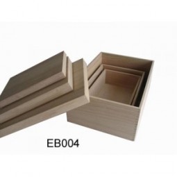 Custom high-quality Plain Three Nesting Wooden Boxes with Lids (EB-004)