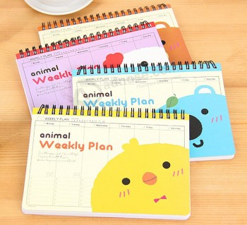 Wholesale custom high quality Printing Weekly Plan Book with Coil Bingding