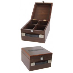 Custom high-quality Square Wooden Jewelry Storage Box with Handle