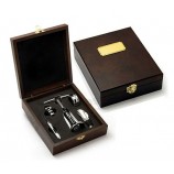 Custom high-quality Wooden Lacquer Wine Cork Stopper Opener Set Box (WB-062)