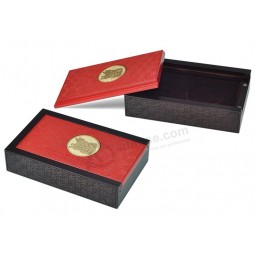 Custom high-quality CNC Machine Carving Wooden Coin Collection Gift Box