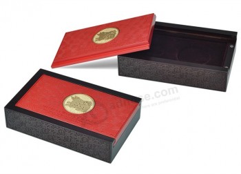 Custom high-quality CNC Machine Carving Wooden Coin Collection Gift Box