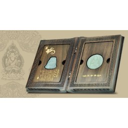 Custom high-quality Book-Shaped Jade Buddha Pendent Display Box