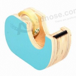 Wholesale custom high quality Durable Wood Tape Dispenser with Light Bule Color