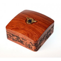 Haut personnalisé-Boîte de cadeau de qualité souvenir insigne stockage en bois