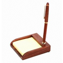 Groothandel custom hoge kwaliteit prive houten bureau vulpen met base set