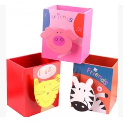 Wholesale custom high quality Loving MDF Made Pen Containers for Childrens