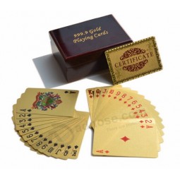 Golden Playing Cards with Wooden Gift Box for custom with your logo