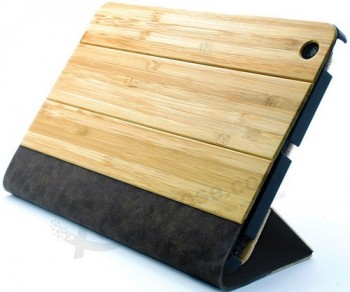 IPadの卸売カスタム高品質のWhosale贅沢な竹の革ケース