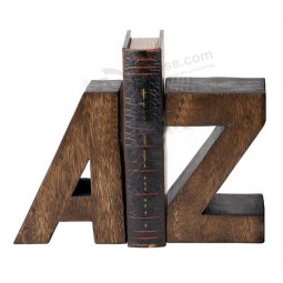 Wholesale custom high quality Office Wooden Art Letters Bookends