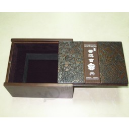 Sliding Lid Wooden Box with Deep Interior for custom with your logo