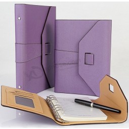 Wholesale custom high quality Loose-Leaf Purple PU Leather Diary