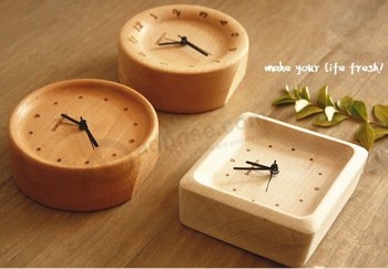 新的定制自然木制时钟与您的徽标定制