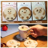 Craving Cute Animal Wooden Cup Pads for custom with your logo