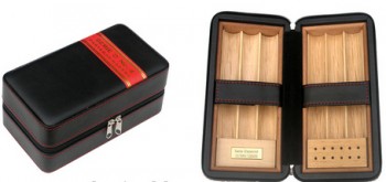 пользовательский портативный кожаный порт для сигары хьюмидора для вашего логотипа