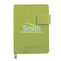 Wholesale custom high quality Green Leather Notebook with Screen Printing Logo
