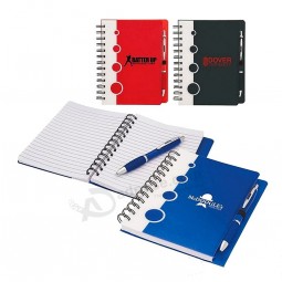 Wholesale custom high quality Promotional Spiral Notebooks with Ball Pens