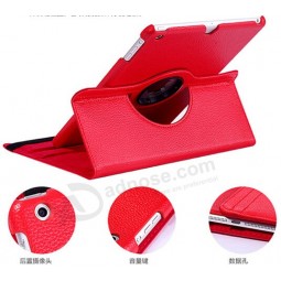 Wholesale custom high-end Red 360 Rotating Crocodile PU Leather Cover for iPad