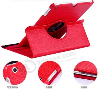 Wholesale custom high-end Red 360 Rotating Crocodile PU Leather Cover for iPad