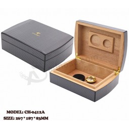 Leather Covering Cigar Wooden Storage Box for custom with your logo