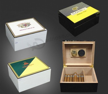 定制绘画合hiba雪茄保湿盒定制与您的标志