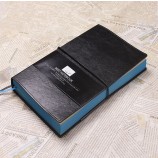 Wholesale custom high quality Black Soft Leather Brift Notebook