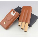 Famous Brand Leather Cigar Tube with Gift Box for custom with your logo