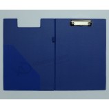 Wholesale custom high quality blue PVC Leather File Folders with Stainless Steel Clip