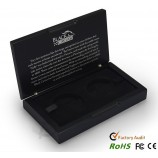 Wholesale custom high-end Matt Black Painting Medallion Gift Wood Box