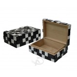 Black White Clathrate Wooden Cigar Humidifier for custom with your logo