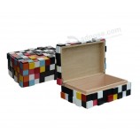 Gemengde kleurrijke clathrate houten sigarenhumidor voor douane met uw embleem
