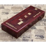 Wholesale custom high-end Wood Storage Box with Golden Logo