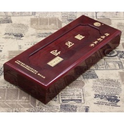 Wholesale custom high-end Wood Storage Box with Golden Logo