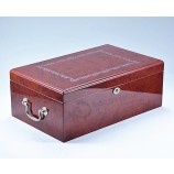 Shining Wooden Cigar Humidor with Handles for custom with your logo