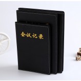 Wholesale custom high quality Black Metting Record Notebooks with your logo