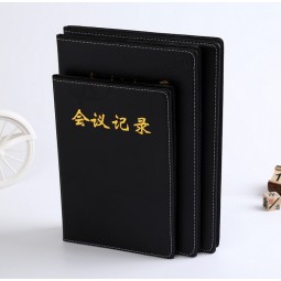 Wholesale custom high quality Black Metting Record Notebooks with your logo