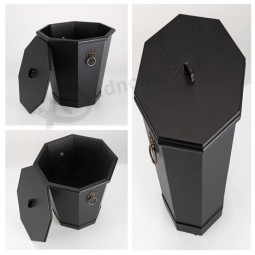 Cubo de basura de madera grande negro monoColor Pensilvaniara hotals Pensilvaniara personalizar Con su logotipo