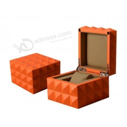 Wholesale custom high-end Orange Painting Wooden Watch Box